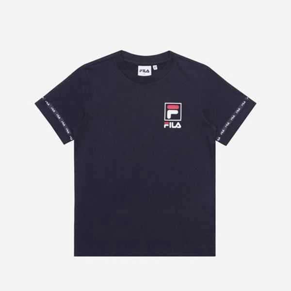 Fila Tapey Tape S/S Boy's T-Shirts - Navy,NZ 73-72489